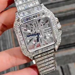 Matrícula de lujo de calidad premium VVS VVS MOISSANITE Hip Hop Watch Square Shape Hip Hop VVS Moissanite Diamond Watches for Men
