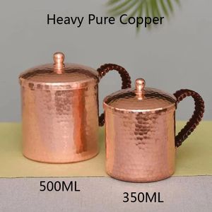 Tasse Mule de Moscou de qualité supérieure, tasses martelées en cuivre pur lourd, or Rose, tasses en cuivre massif pur 100% fabriquées à la main, 240312