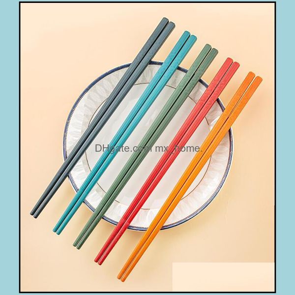 Premium Réutilisable Mticolour Baguettes Sushi Japonais Mat Anti-Slip Chop Sticks Chopstick Xb Drop Delivery 2021 Couverts Cuisine Salle À Manger