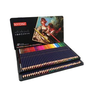 Crayons aquarelle Premium Soft Core 12 24 36 48 72 lapis de cor Crayon de couleur soluble dans l'eau professionnel pour fournitures scolaires d'art Y200709