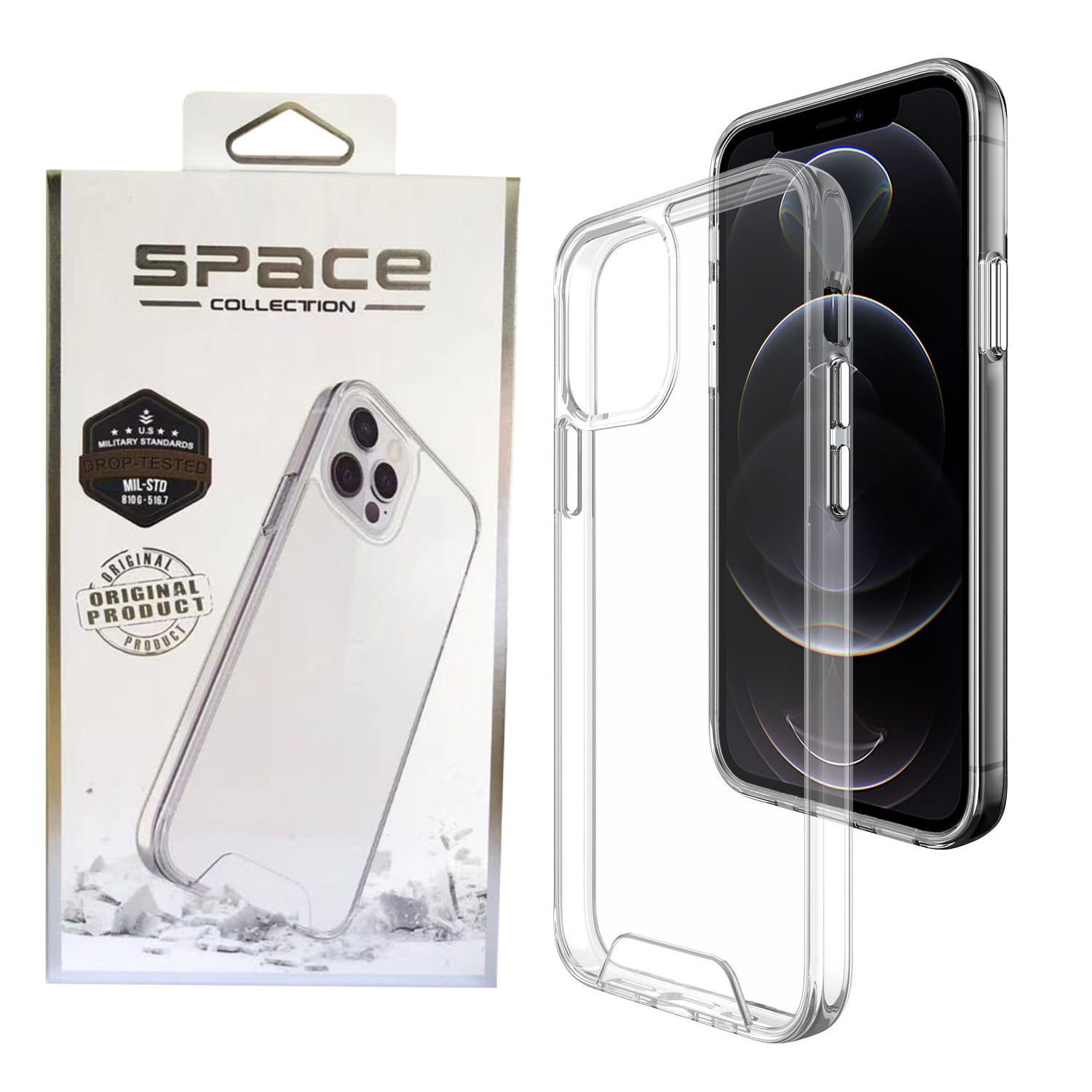 Specium Space Space Pracged Rugged Clear Clear TPU PC Froofchproof Factions لـ iPhone 15 14 13 12 11 Pro Max XR XS 7 8 Plus Samsung S24 S23 Ultra Plus مع التعبئة