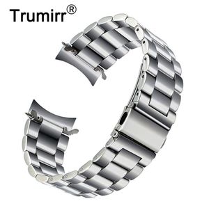 Premium roestvrijstalen horlogeband voor Samsung Galaxy Watch 46mm SMR800 Sports Band gebogen eindband Polband Silver Black T8460195