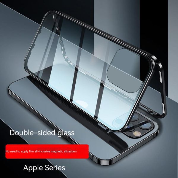 Coque élégante de qualité supérieure pour téléphone portable, verre Hd double face, cadre métallique, armure avec pare-chocs intérieur souple, pour iPhone 15 pro max