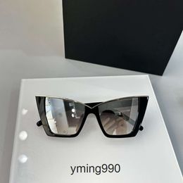 Lunettes de soleil haut de gamme Classe SAINT Larges lunettes bea LAURENTS version YSL Première qualité de chat lunettes de soleil en métal cerclées d'oeil de browline Dames Designers designer de luxe YNTA