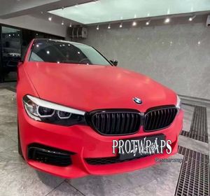 Premium Super Matte Red Vinyl Wrap Sticker voor hele autoverpakking Covering Film1080 -serie met luchtrelease Initiële lage tack lijm 1,52x20m rol 5x65ft