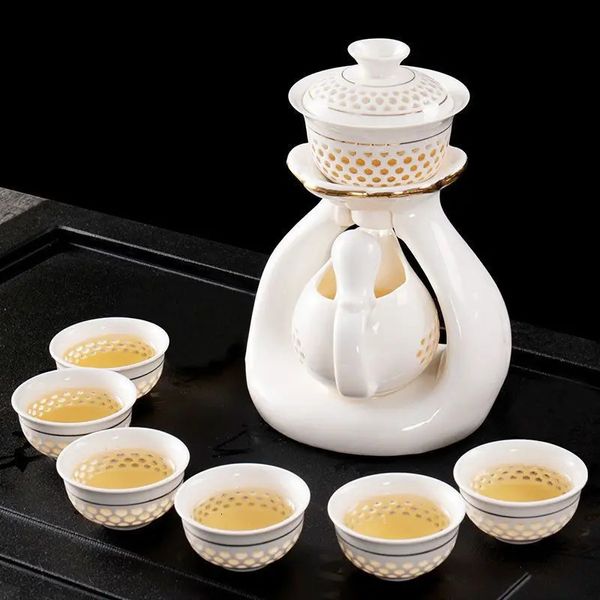 Service à thé haut de gamme avec théière automatique et tasses à thé Gongfu 240325