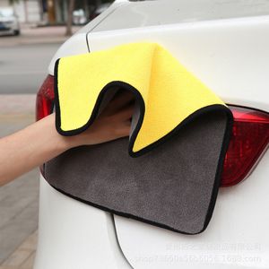 Premium dikke doek drogen absorberende reiniging dubbelzijdige pluche s voor auto microfiber handdoek