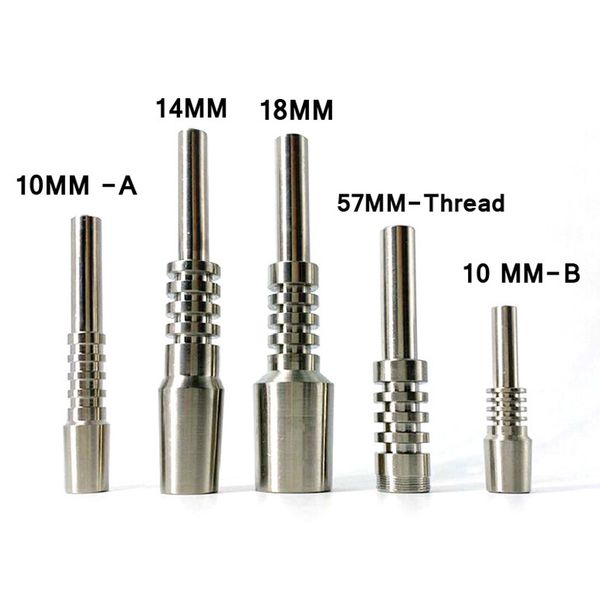 Titanium GR2 Tip Nail Smoking 10mm 14mm 18mm Premium Grade 2 Tips Ti Nails pour collecteur de nectar en verre Epacket gratuit