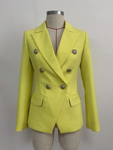 Premium topkwaliteit origineel ontwerp dames dames klassieke dubbele bakbaires slijtage metalen gespen blazer mengen jas jas