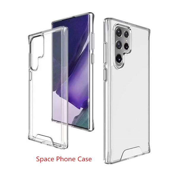 Premium Transparent Robuste Clair Antichoc SPACE Téléphone Cas Couverture Pour Samsung S22 S21 S20 Note20 Ultra iPhone 14 13 12 11 Pro Max XR XS X 6 7 8 Plus