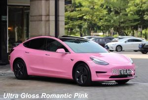 Film de protection en vinyle rose romantique ultra brillant de qualité supérieure pour voiture entière avec dégagement d'air