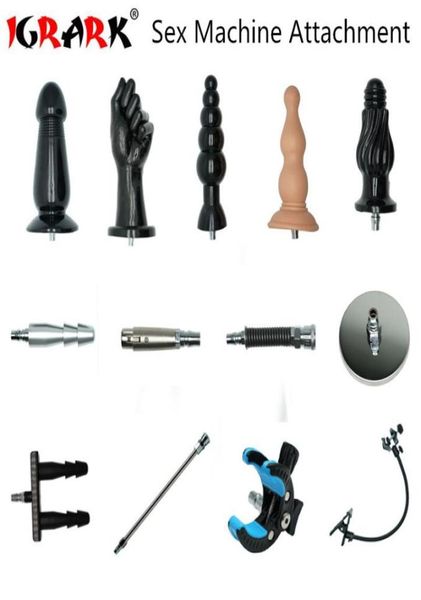 Vibromasseur Premium Sex Machine Multi Attachments en option Godes sexuels ventouse vaculock Connecteur à ressort pliable Clip AV MX19124837986