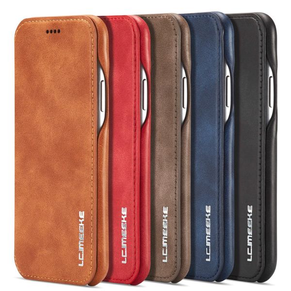 Estuche para teléfono con billetera premium SE2 Xr X Xs Titular de la tarjeta Funda de cuero con tapa 11 12 Pro Max 7 8 6S 6 Plus 12 Mini