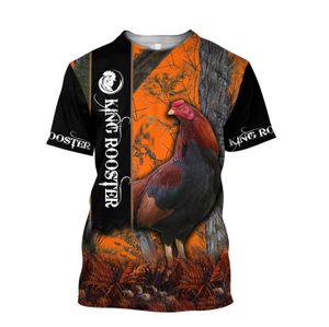 Premium White Rooster Hunting Camo 3d All Over gedrukte mannen T-shirt Zomerstijl Casual T-shirts Unisex Street T-shirt TX-102