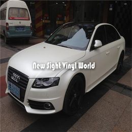 Premium White Satin Pearl Vinyl Wraps Roll Car Stickers Air Bubble Vehicle Wrapping Film Taille 1 52 18m245E