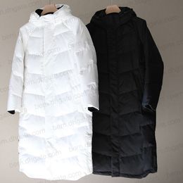 Manteaux d'hiver de qualité supérieure chauds longs doudounes pour hommes femmes noir et blanc XS-XXL