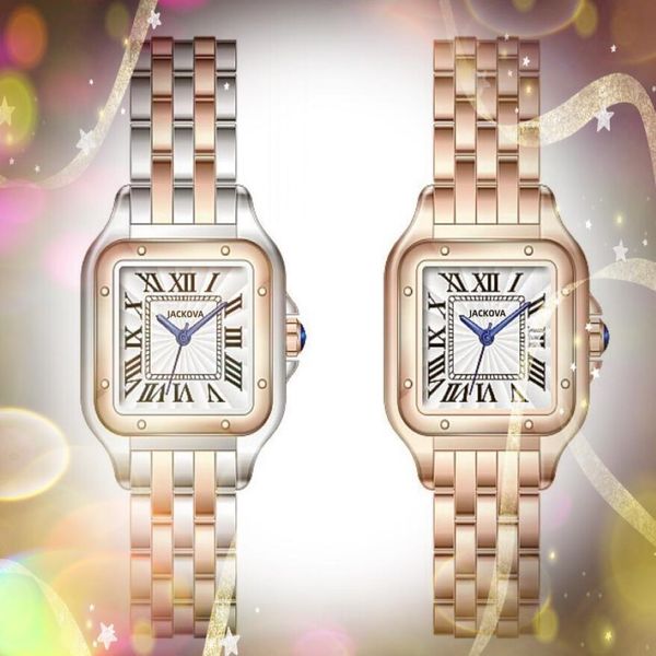 Prime Femmes Square Roman Roman Watches Good Quartz Mouvement Time Time Horloge Lumineuse Généreuse Full Inoxydless Steel Lady Business SW 2304