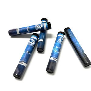 Voorgerolde kegels 5 opties verbonden zwarte plastic pre-roll tubes fles met spanningslabels op maat bedrukte stickers cali verpakkingsbuis