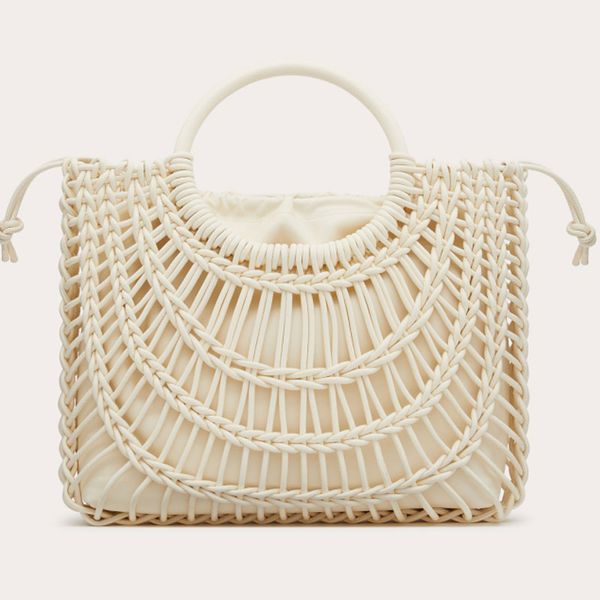 Preventa Hollow Out Tote Bag Bag Bag Straw Bag Beach Fashion Hollow Wouge For Summer Straw Bag Bag Woven Bolsas de vacaciones