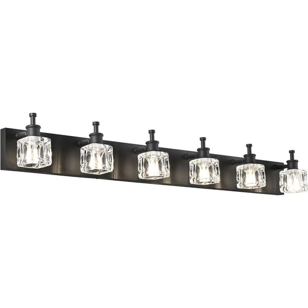 Presde Modern 6-Light LED Vanity lampe pour les miroirs de salle de bain - Aménagement d'éclairage élégant et élégant pour l'application de maquillage et le toilettage (ampoules non incluses)