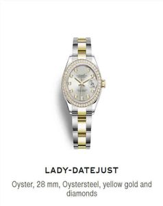 Huidige dames kijken 28 mm voor dategevel es diamanten waterdichte zelfwikkelende klok Zegarek Damski Montre femme luxe7562109