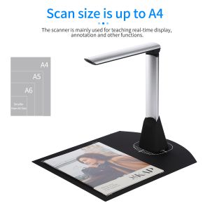 Presentator Aibecy BK34 Document Cameraschanner 5 MP HD Camera A4 Capture Grootte LED Book Scanner voor klaslokaal Leraren Ondersteuning 7 taal