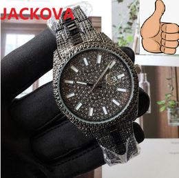 Präsident Tag Datum Diamanten Ring Mode herren uhr 42mm TOP Mode Luxus Mann Voll Edelstahl Automatische männer uhren Montre Femme Reloj