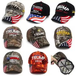 Presidente Donald Trump 2024 Sombrero Camuflaje Gorras de béisbol Mujeres Hombres Diseñadores Snapback Bandera de EE. UU. MAGA Anti Biden Verano Visera para el sol FY8649 0311