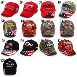 President Donald Trump 2024 Hat Camouflage Baseball Caps Women Herenontwerpers Snapback US Flag Maga Anti Biden Summer Sun Visor RRA