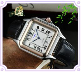 President Reloj de negocios atmosférico para hombres Reloj de movimiento de cuarzo popular premium Reloj cuadrado con tanque romano Reloj de pulsera con calendario grande y fecha ultradelgada