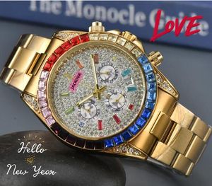 Président hommes automatique date montres mouvement à Quartz mâle horloge en acier inoxydable diamants bague brillant cadran étoilé chaîne Bracelet montre relogios masculino