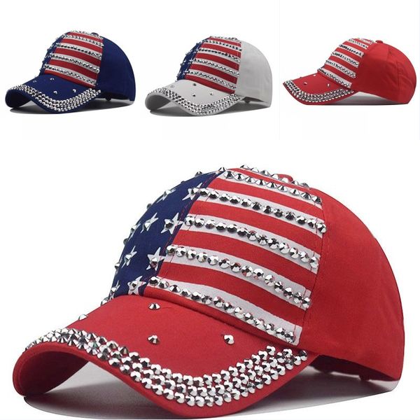 Moda Presidente Trump Sombreros Bordado Adulto Gorra de béisbol Estrella de cinco puntas Impresión EE. UU. Bandera nacional Sombrero 10 9nx G2