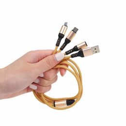 Mobiele telefoonkabels 3 in 1 Micro USB Type C Snelle oplaadkabel voor smartphones Y10113