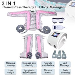 Presooterapia Slimming Infrared Detox Pression d'air 3 dans 1 Pressotherapy 24 Airbags Drainage lymphatique avec massage des yeux Façonnerie Thérapie de beauté Équipement de beauté