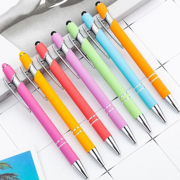 Presse stylos à bille stylo en métal fournitures d'écriture de bureau scolaire stylo d'affaires papeterie cadeau étudiant peut personnaliser votre logo