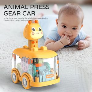 Press Gear voiture jouet pour enfants tirer vers l'arrière garçon enfants Puzzle inertiel animaux 231221