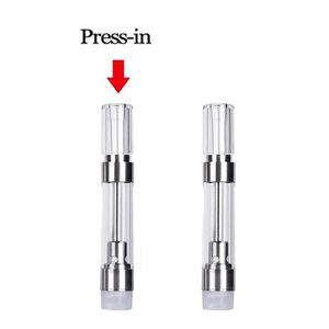 Presione en G5 Carros de vapeo de cerámica 0,5 ml 1,0 ml Atomizador Tanque de plástico 510 Hilo M6T Aceite grueso Cartuchos vacíos Boquilla redonda Push Top