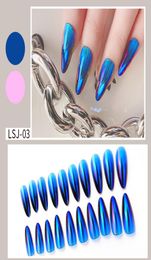 Appuyez sur des clous de haute qualité 24pcs faux ongles pointes pointes complexe doigt Aurora ombre couleurs kit package 6778675