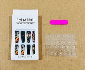 Appuyez sur les ongles faux ongles de luxe La partition colorée de Ballet A montre le tempérament d'une armure longue tenue Boîte à faux ongles amovible emballant avec de la colle et frottant