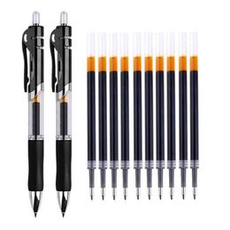 Druk op Pen K35 gelpen 05 mm Red Blue Black Refill Bullet Head Signature Pen Scrapbook School Office Stationery Supplies 220714