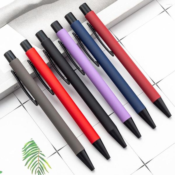 Presione el bolígrafo escalable para escribir suministros de papelería Spray Glue Rod de aluminio Accesorios escolares de metal Regalos de maestro
