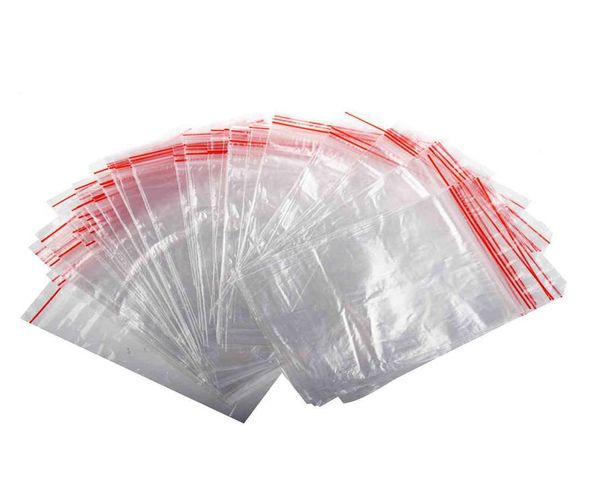 Pressez les sacs en plastique de serrure de poignée de joint auto-transparent de fermeture éclair avec le côté rouge 1648406