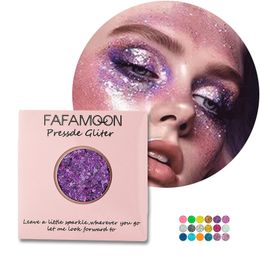 Cara prensada Cuerpo Brillo Gel Paleta Grueso Sirena Escala Brillo Sombra de ojos Lentejuelas compactas Colorido Polarizado Festival Rave Maquillaje de escenario