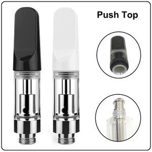 Cartouches de vape en verre céramique TH205 pressées Atomiseur 1,0 ml Blanc Noir Embouchure à pression à pression pour enfants 510 Fil TH2-SE Chariots vides