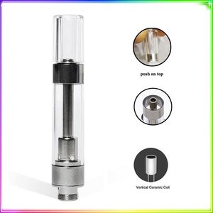 Cartuchos de vapeo M6T con parte superior presionada Empuje redondo a presión Boquilla G5 Plástico cerámico 0,8 ml 1,0 ml Transparente 510 Hilo Carros vacíos embalados en espuma