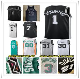 Pressé Victor Wembanyama San Antonio '' Spurs '' Maillots de basket-ball Johnson Devin Vassell Devonte Graham Tre Jones Jakob Poeltl Julian Champagnie Duncan