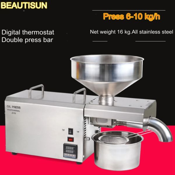 Pressers Beautisun, prensa automática de aceite de acero inoxidable, para una máquina de aceite comercial o pequeña de aceite, al aceite Presser Extractor de aceite de linaza S8