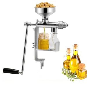 Prensadores Máquina De Prensa De Aceite Manual prensador de aceite en frío y caliente de acero inoxidable para nueces semillas máquina para hacer prensador de aceite para el hogar