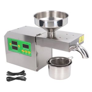 Presers de acero inoxidable mini máquina de prensa de aceite semillas de tuercas automáticas de aceite Extractor de presión fría