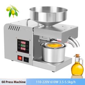Presseurs X5S Presse automatique Presse ménagère Extracteur à huile de lin à l'huile d'arachide Press Cold Press Machine à huile 1500W (max)